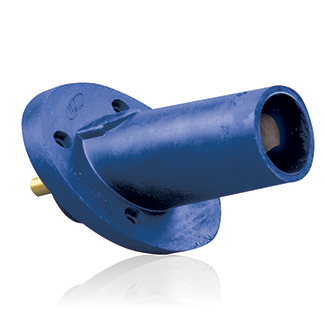 17 Series Taper Nose, Male, Panel Receptacle, 30-Degree,Threaded Stud, Blue