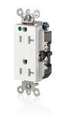 20-Amp, 125 Volt, Decora Plus Duplex Receptacle, Straight Blade, Hospital Grade, Self Grounding, Tamper-Resistant, Ivory