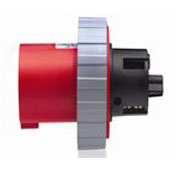 60 Amp, 480 Volt, IEC 309-1 & 309-2, 2P, 3W, Inlet North American Pin & Sleeve Receptacle, Industrial Grade, IP67, Watertight - Red