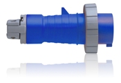 Product image for Leviton 320P6W 20 Amp 250 Volt 2-Pole 3 Wire North American-Rated Industrial Grade Watertight Blue Pin and Sleeve Plug