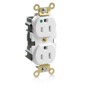 15 Amp, 125 Volt, Modular Duplex Receptacle, Hospital Grade, White