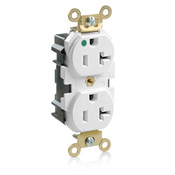 20 Amp, 125 Volt, Modular Duplex Receptacle, Hospital Grade, White
