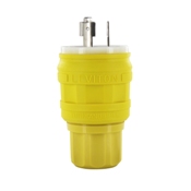 20-Amp, 277-Volt, NEMA L7-20P, 2P, 3W, Locking Plug, Industrial Grade, Grounding, Wetguard, Yellow