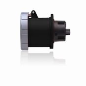 60 Amp, 600 Volt 3-Phase, 3P, 4W, Outlet North American Pin & Sleeve Receptacle, Industrial Grade, IP67, Watertight - BLACK