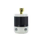 15 Amp, 125 Volt, Plug, Nylon, Polarized, Industrial Grade, Non-Grounding, Black-White