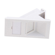 British-Style Wallplate Insert, 50MM X 25MM, 1-Port, Angled, White