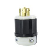20/10-Amp, 250-Volt AC/DC/600-Volt Ac, Locking Plug, Industrial Grade, Grounding, Black-White