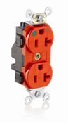 20 Amp, 125 Volt, Lev Lok Duplex Receptacle, Isolated Ground, Hospital Grade, Orange