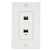 Decora Telephone Wall Jack Assembly, White