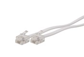 7-Feet Flatwire Modular Phone Line Cord with Modular Plugs, White