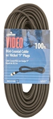 RG6 Coax Cable, Nickel Plated, 100-Feet, Black