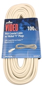 RG6 Coax Cable, Nickel Plated, 100-Feet, White