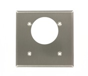 2-Gang Flush Mount 2.15-Inch Diameter, Offset Device Receptacle Wallplate, Device Mount, Aluminum
