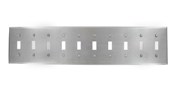 10-Gang Toggle Device Switch Wallplate, Device Mount, Stainless Steel