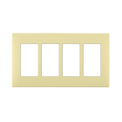 Leviton Renu Four-Gang Screwless Snap-On Wallplate Corn Silk