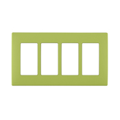 Leviton Renu Four-Gang Screwless Snap-On Wallplate Granny Smith Apple