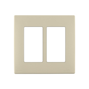 Leviton Renu Two-Gang Screwless Snap-On Wallplate Whispering Wheat