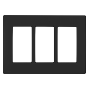 Leviton Renu Three-Gang Screwless Snap-On Wallplate Onyx Black