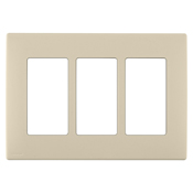 Leviton Renu Three-Gang Screwless Snap-On Wallplate Whispering Wheat