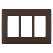 Leviton Renu Three-Gang Screwless Snap-On Wallplate Walnut Bark