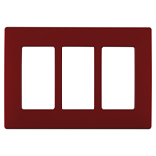 Leviton Renu Three-Gang Screwless Snap-On Wallplate Red Delicious
