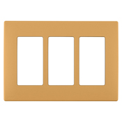 Leviton Renu Three-Gang Screwless Snap-On Wallplate Toasted Coconut