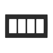 Leviton Renu Four-Gang Screwless Snap-On Wallplate Onyx Black