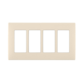 Leviton Renu Four-Gang Screwless Snap-On Wallplate Gold Coast White