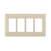 Leviton Renu Four-Gang Screwless Snap-On Wallplate Whispering Wheat