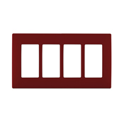 Leviton Renu Four-Gang Screwless Snap-On Wallplate Red Delicious