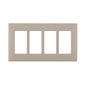 Leviton Renu Four-Gang Screwless Snap-On Wallplate Café Latte