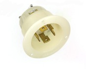 30-Amp, 600 Volt- 3PY, Flanged Inlet Locking Receptacle, Industrial Grade, Grounding, White