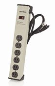 120 Volt, 20 Amp, Surge Protected, 6-Outlet Strip with Switch, Heavy Duty, 6-Ft, Gray
