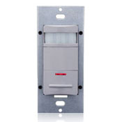 Decora Passive Infrared Wall Switch Occupancy Sensor, 180 Degree, 2100 sq. ft. Coverage, Self-Adjusting, Gray