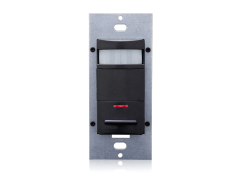 Passive Infrared, Switch Type: Single-Pole, Mounting: Wall Switch, Device Type: Occupancy Sensor, Coverage (Sq.Ft.): 2100 Sq. Ft., Voltage: 120/277 Volt AC 60Hz, Pattern: 180°, Color: Black