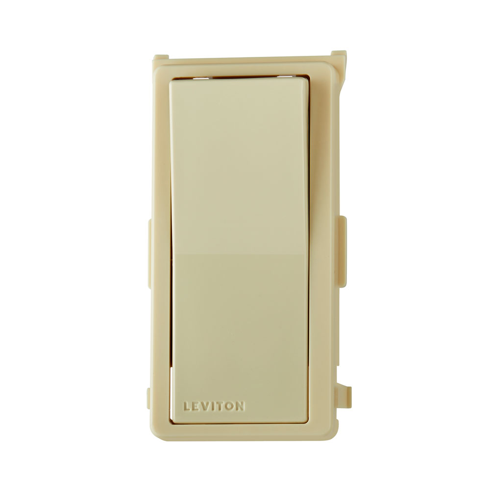 Decora Digital Switch Color Conversion Kit. Snap-on White Frame With Rocker No Locator Light- Ivory