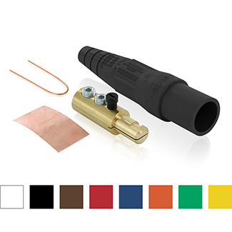 Male Plug, Contact & Insulator, Cam-Type, Detachable, Double Set Screw Termination, 2/0 - 4/0 AWG, 400 Amp Max, 16 Series Taper Nose, Type 3R 
