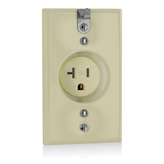 Product image for LEV T5020-CHI 20A IV RCPT CLOCKHANG