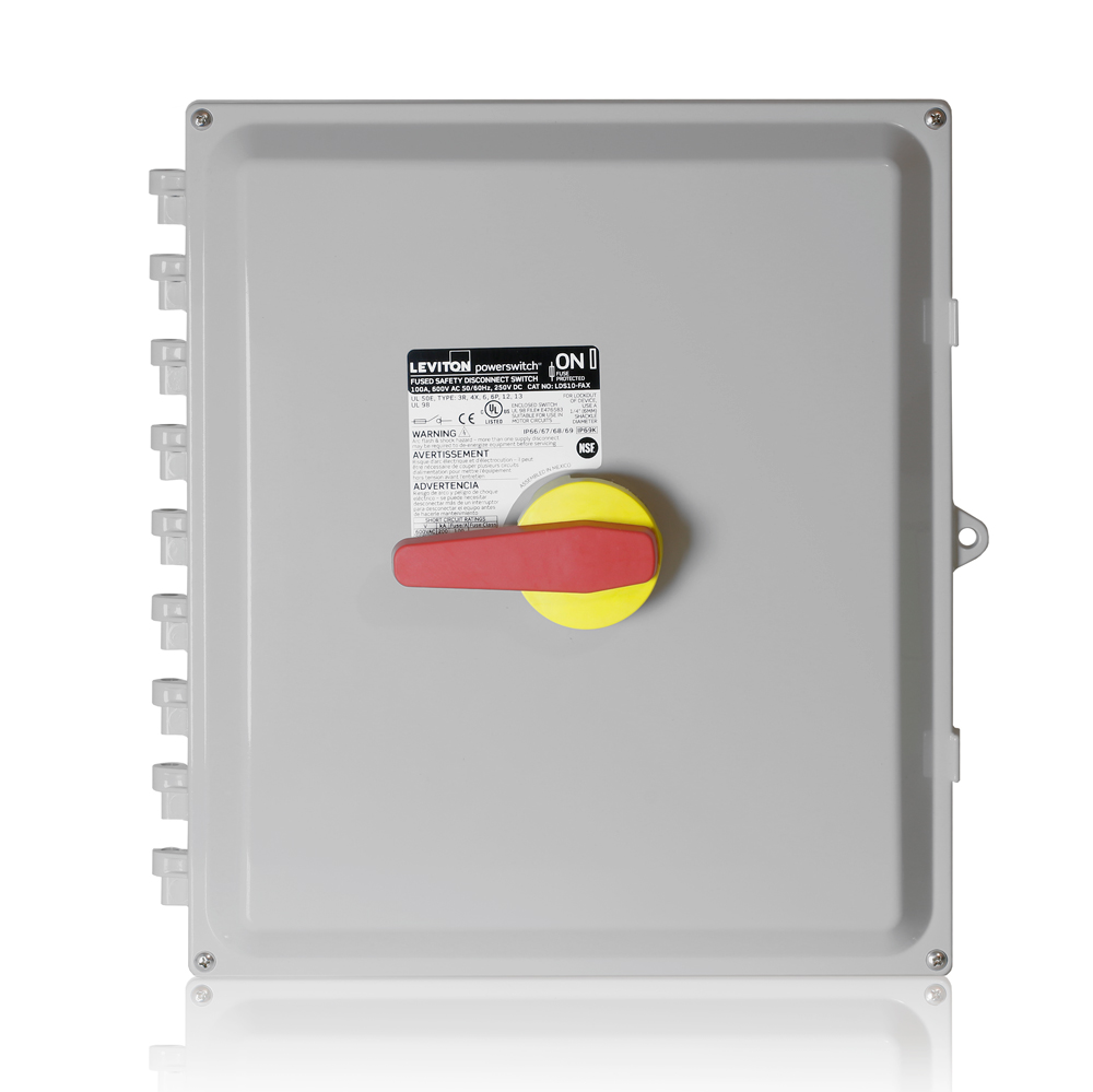 100 Amp Fused PowerSwitch Disconnect Switch, 600 Volt, Non-Metallic Enclosure