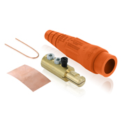 18 Series Male Plug, Cam-Type, Double Set Screw, Cable Range - 2/0 - 4/0 AWG, 300 Amp-Orange