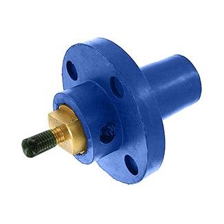 17 Series Taper Nose, Female, Panel Receptacle, 90-Degree, Industrial Grade, Cam-Type Connector, Blue