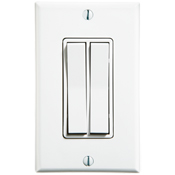 LevNet RF 902MHz Self-Powered Wireless Remote Switches. 1-Gang Dual Rocker Decora Switch - Ivory