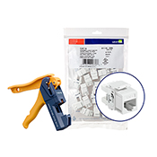 150 eXtreme Cat 6 QuickPort Connectors, White, Kitted with Jack Rapid Tool