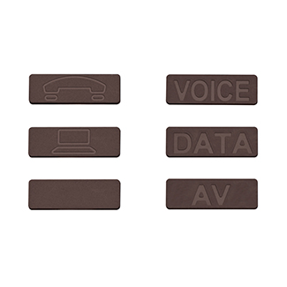 72 Icons For XXX Connectors: 24 "Voice" Icons, 24 "Data" Icons, 24 Blanks -Brown