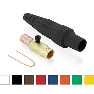 Female Plug, Contact & Insulator, Cam-Type, Detachable, Crimped, 3/0 - 4/0 AWG, 400 Amp Max, 16 Series Taper Nose, Type 3R 