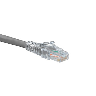Extreme Cat 6 Slimline Boot Patch Cord, 1 Ft, Color Gray