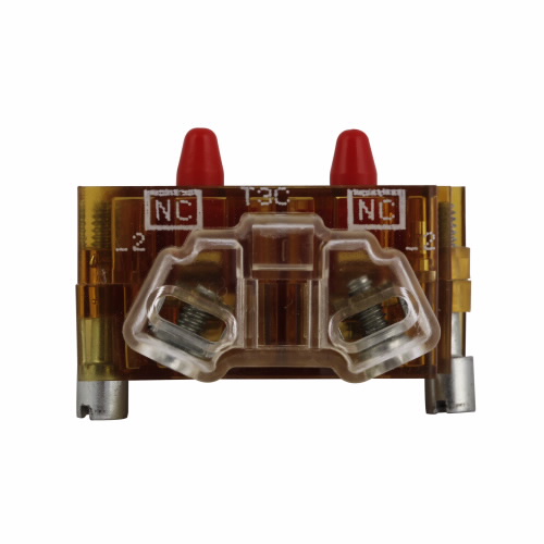 Product image for Eaton Electrical 10250T3 30.5 mm 600 VAC 10 Amp 2NC Pressure Terminal Silver Standard Finger Proof Push Button Contact Block