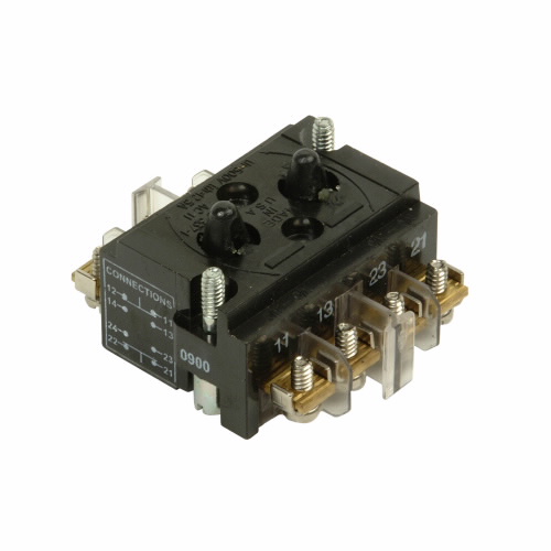 Product image for Eaton Electrical 10250T44 30.5 mm 600 VAC 10 Amp 2NO 2NC Pressure Terminal Silver Standard Push Button Contact Block