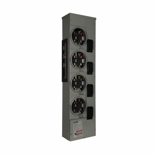 Product image for Eaton Electrical 1MM412RRLB 120/240 Volt 125 Amp 1-Phase 3-Wire 4-Socket Aluminum Ringless Meter Stack Module