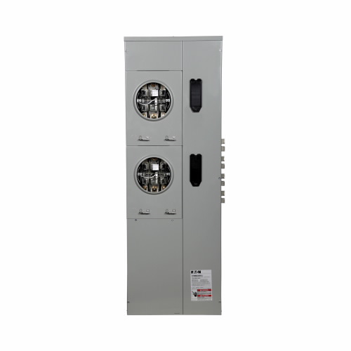 Product image for Eaton Electrical 37MM220R12 208 Star/120 VAC 225 Amp 3-Phase 4-Wire 2-Socket Aluminum Ringless Meter Stack Module